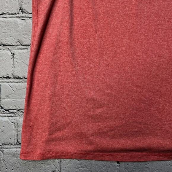 Athleta Coral Red Sleeveless Heathered High Neck Tank Top Size Medium - Picture 4 of 8